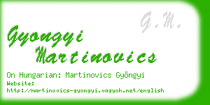 gyongyi martinovics business card